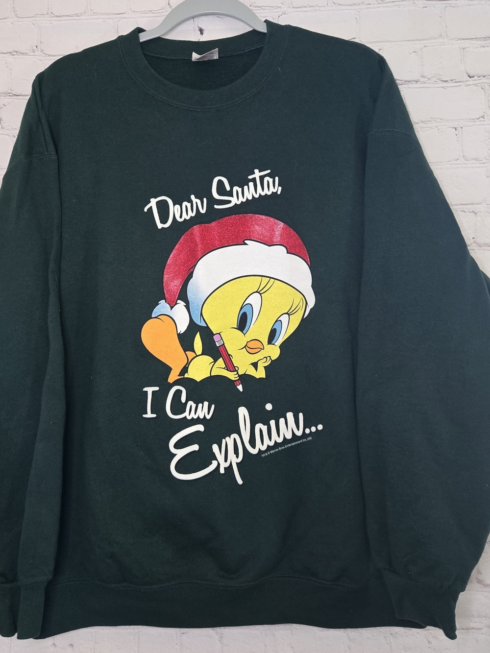 Vtg 90s Tweety Bird Christmas Sweatshirt Size XL Looney Tunes Crew Neck